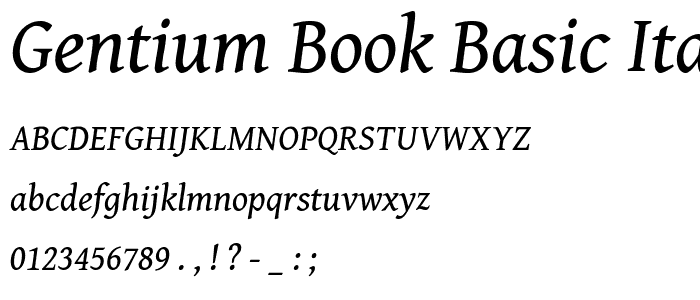 Gentium Book Basic Italic police